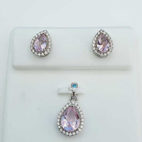 "925 Sterling Silver Cubic Zircon Jewelry Set, UU1P7A7053 - Picture 5 of 8
